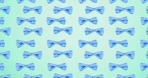 Full Frame Shot Blue Bow Ties Colored Background Celebration Fashion — Stock Photo, Image