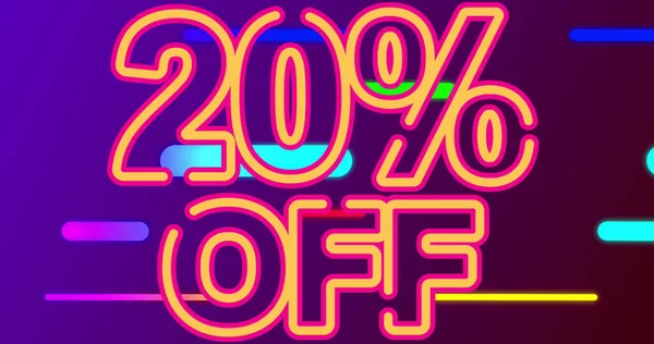 Image Percent Text Purple Background Colorful Shapes Trade Prices Promotions — Stockfoto
