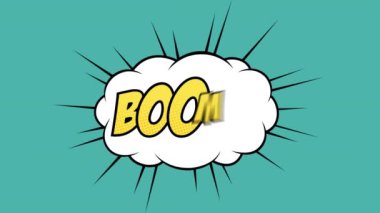 Çizgi roman 5 seçenekleri çizgi roman ses efekti metinleriyle çoklu komik konuşma baloncukları üzerinde metin animasyonu. çizgi roman ve sosyal medya konsepti dijital olarak oluşturulmuş video.