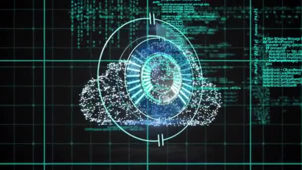 Animatie Van Verwerkingscirkel Cloud Gegevensverwerking Internetveiligheid Gegevensbeveiliging Technologieconcept Digitaal Gegenereerde — Stockvideo