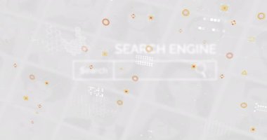 Simgeler üzerinde veri işleme animasyonu. Küresel iş ve dijital arayüz kavramı dijital olarak oluşturulmuş video.