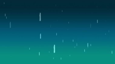 Mavi gradyan arkaplanda kopya boşluğuna düşen çoklu yıldız simgelerinin dijital animasyonu. Teknoloji arka plan kavramı