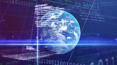 Finansal grafiklerin ve donanma arka planının animasyonu. küresel ekonomi, finans, iş ve teknoloji kavramı dijital olarak oluşturulmuş video.