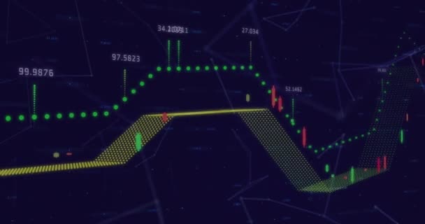 Digitale Animation Der Finanzdatenverarbeitung Und Des Netzwerks Von Verbindungen Vor — Stockvideo