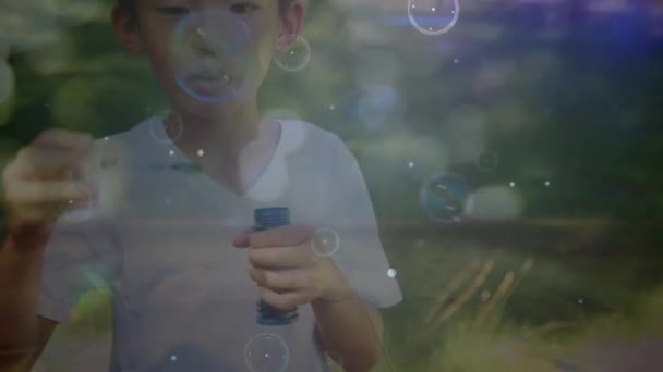 Animation Network Connections Biracial Boy Social Media Communication Concept Digitally — Stockvideo