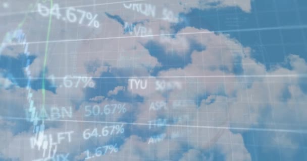 Animatie Van Verwerking Van Financiële Gegevens Aandelenmarkt Lucht Global Business — Stockvideo