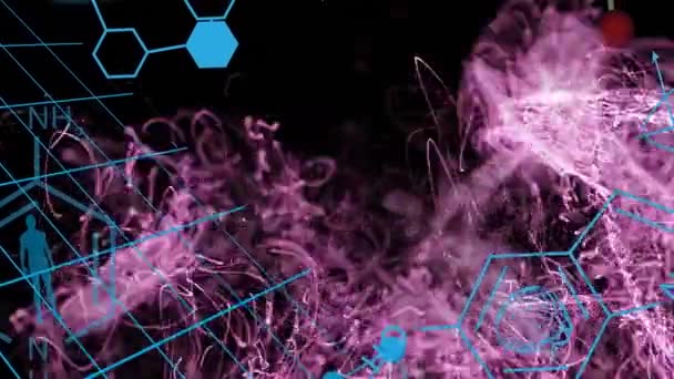 Animación Red Conexiones Con Estructuras Químicas Ciencia Global Conexiones Concepto — Vídeos de Stock