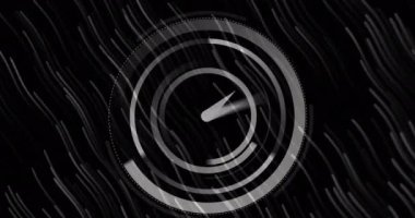 Işık yollarının üzerinde hareket eden saatin animasyonu. Küresel iş ve dijital arayüz kavramı dijital olarak oluşturulmuş video.