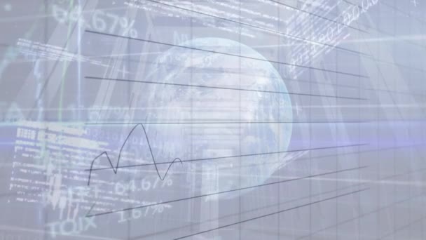 Animazione Grafici Dati Finanziari Tutto Mondo Server Business Finanza Economia — Video Stock