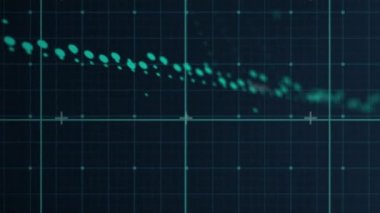 Mavi arkaplana karşı ızgara ağı üzerinden çoklu değişen sayılar ve veri işleme. Bilgisayar arayüzü ve iş teknolojisi kavramı