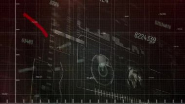 Siyah arkaplan üzerinde veri işleme animasyonu. küresel iş ve dijital arayüz kavramı dijital olarak oluşturulmuş video.