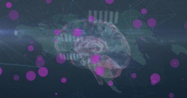 Donanma dijital ekranında grafik ve çeşitli veri işleme animasyonları. Veri işleme, ağ, dijital ekran ve teknoloji konsepti dijital olarak oluşturulmuş video.