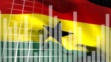 Sallanan Gana arka planında veri işleme animasyonu. Dijital olarak oluşturulmuş küresel bağlantılar, veri işleme ve dijital arayüz kavramı.