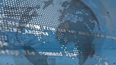 Dijital arkaplanda hareket eden renkli şekillerin animasyonu. Küresel bağlantılar ağ veri işleme ve teknoloji konsepti dijital olarak oluşturuldu.