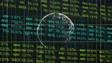 Finansal verilerin ve bağlantıları olan grafiklerin animasyonu. küresel finans, ekonomi, iş ve teknoloji kavramı dijital olarak oluşturulmuş video.