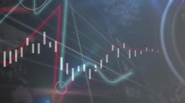 Siyah arkaplan üzerinde veri işleme animasyonu. küresel iş ve dijital arayüz kavramı dijital olarak oluşturulmuş video.