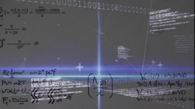 Kafkas erkek işçi üzerindeki veri işleme animasyonu. Küresel iş ve dijital arayüz kavramı dijital olarak oluşturulmuş video.