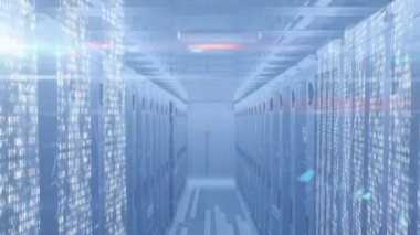 Sunucular üzerinde ışık ve veri işleme animasyonları. Sunucular üzerinden ışık ve veri işleme animasyonu.
