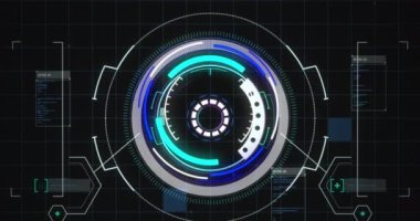 Kapsam taraması ve şebeke üzerinde veri işleme animasyonu. küresel hesaplama ve veri işleme kavramı dijital olarak oluşturulmuş video.