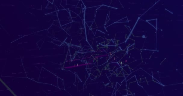 Digitale Animation Der Finanzdatenverarbeitung Und Des Netzwerks Von Verbindungen Vor — Stockvideo