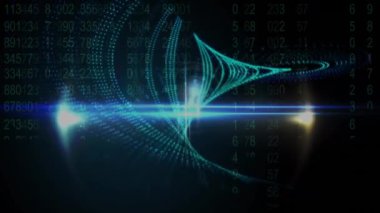 Siyah arkaplanda ışık ve dalga animasyonları. renk, hareket ve teknoloji konsepti dijital olarak oluşturulmuş video.