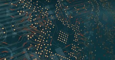 Siyah arkaplanda yeşil ağ ve bağlantı ağının animasyonu. Küresel iş dijital arayüzü teknolojisi ve dijital olarak oluşturulan ağ konsepti.