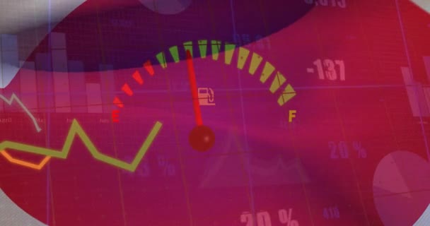 Animación Del Procesamiento Datos Sobre Fondo Azul Concepto Interfaz Digital — Vídeo de stock