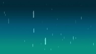 Mavi gradyan arkaplanda kopya boşluğuna düşen çoklu yıldız simgelerinin dijital animasyonu. Teknoloji arka plan kavramı