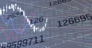 Gri arkaplandaki finansal bağlantıların animasyonu. Dijital olarak oluşturulmuş küresel bağlantılar, veri işleme ve dijital arayüz kavramı.