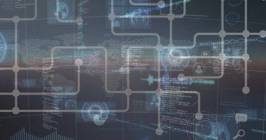 Dünya haritası ve veri işleme üzerindeki bağlantı ağının resmi. küresel iş, teknoloji ve veri işleme kavramı dijital olarak oluşturulmuş görüntü.