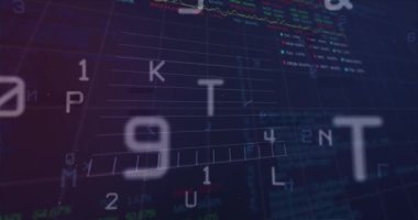 Karanlık arka planda finansal bağlantıların animasyonu. Dijital olarak oluşturulmuş küresel bağlantılar, veri işleme ve dijital arayüz kavramı.