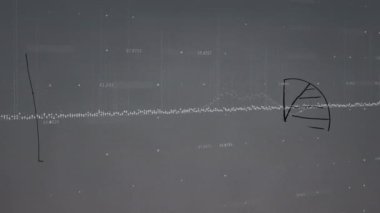 Grafiklerin animasyonu ve gri arkaplan üzerindeki finansal veriler. İş, finans, ekonomi ve konsept dijital olarak üretilen video.