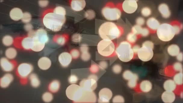 Блискучі Плями Світла Кілька Піктограм Стрілок Тлі Крупним Планом Жіночих — стокове відео