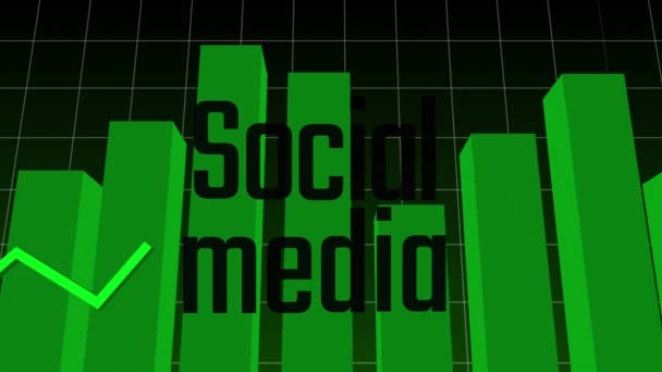 Animação Processamento Dados Sobre Texto Mídia Social Conceito Global Negócios — Vídeo de Stock