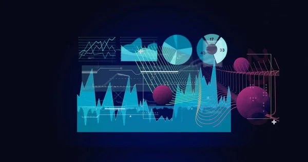 Image of digital interface with data processing over dark background. global connections, digital interface, technology and networking concept digitally generated image.