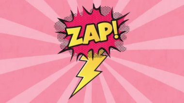 Yazılı ve bulutlu 5 komik seçeneğin canlandırması. Çizgi romanlar, animasyonlar, iletişim ve tasarım konsepti dijital olarak oluşturulmuş video.