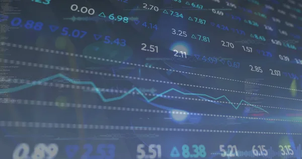 Beeld Van Aandelenmarkt Lichte Vlekken Mondiaal Bedrijfs Technologie Gegevensverwerkingsconcept Digitaal — Stockfoto