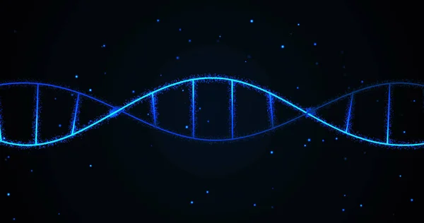 Bild Von Dna Strang Auf Schwarzem Hintergrund Globale Wissenschaft Und — Stockfoto