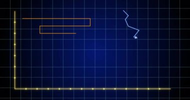 Donanma arkaplanındaki grafiğin animasyonu. Matematik, istatistik, finans, ekonomi ve teknoloji konsepti dijital olarak oluşturulmuş video.
