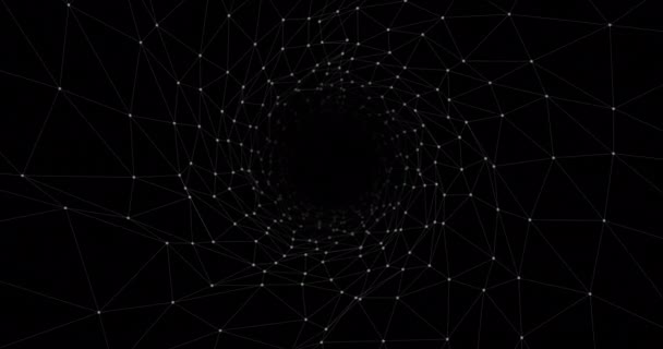 Animasi Terowongan Digital Atas Latar Belakang Hitam Latar Belakang Abstrak — Stok Video