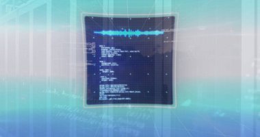 Bilgisayar sunucuları üzerinden dijital veri işleme resmi. küresel çevrimiçi hesaplama, veri işleme ve dijital arayüz konsepti dijital olarak oluşturuldu.