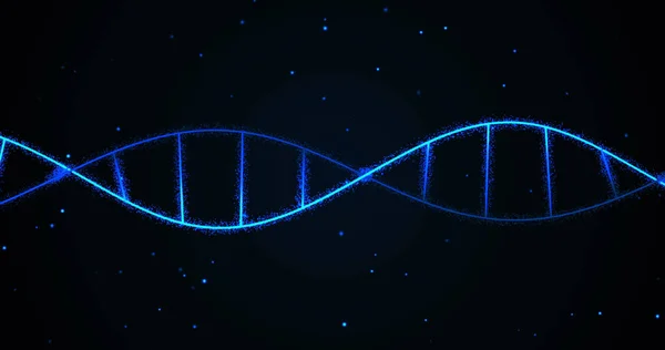 Imagem Fita Dna Fundo Preto Conceito Global Ciência Interface Digital — Fotografia de Stock