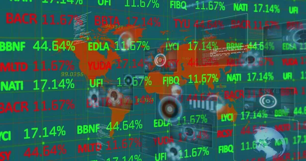 Bild Der Datenverarbeitung Auf Blauem Hintergrund Globales Geschäfts Und Digitales — Stockfoto
