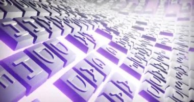 Işık arkaplanı üzerinde hareket eden fayans duvarının animasyonu. Soyut arkaplan ve dijital arayüz kavramı dijital olarak oluşturulmuş video.