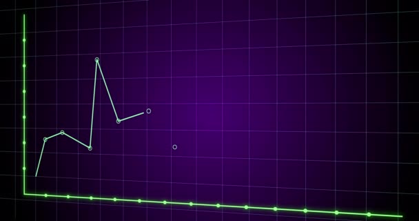 Анімація Фінансового Графу Фіолетовому Фоні Математика Статистика Фінанси Економіка Концепція — стокове відео
