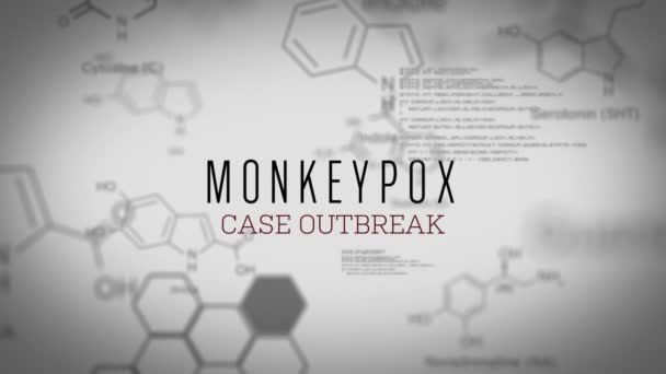 Animation Monkeypox Text Data Processing Global Pandemic Monkeypox Digital Interface — ストック動画