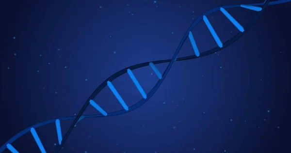 Image Dna Strand Blue Background Global Science Digital Interface Concept — Stock Photo, Image
