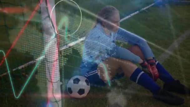 코카서스 선수에 데이터 애니메이션 글로벌 스포츠 디지털 인터페이스 디지털 비디오 — 비디오