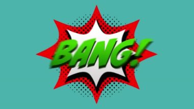 Yazılı ve bulutlu 5 komik seçeneğin canlandırması. Çizgi romanlar, animasyonlar, iletişim ve tasarım konsepti dijital olarak oluşturulmuş video.