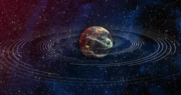 Uzayda Kahverengi Gezegenin Animasyonu Astronomi Kozmos Evren Uzay Keşfi Konsepti — Stok video